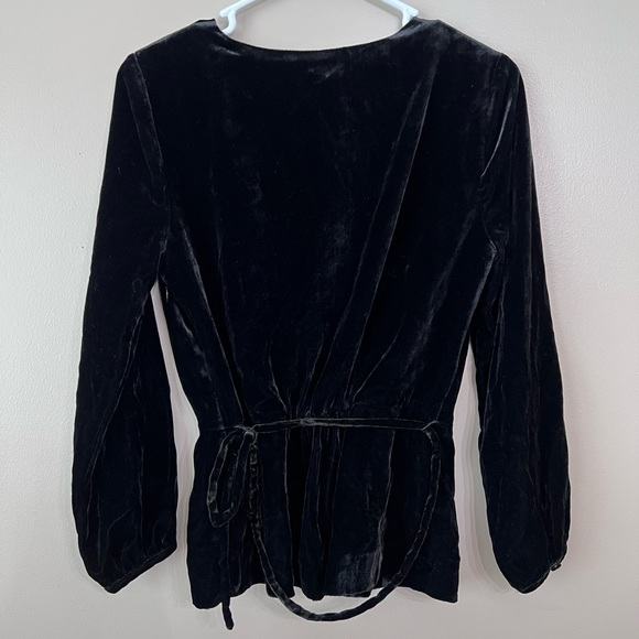 J.Crew Black Velvet Peplum Blouse - Picture 4 of 7